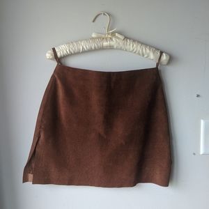 Brown Leather mini skirt